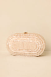 Save the Last Dance Beige Pearlescent Clutch