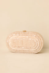 Save the Last Dance Beige Pearlescent Clutch