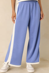 In Good Form Periwinkle Stretch Knit Contrast Trim Pants