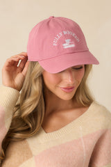 Fully Booked Pink Embroidered Cotton Baseball Cap