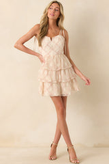 The Garden's Secret Pink Floral Tiered Mini Dress