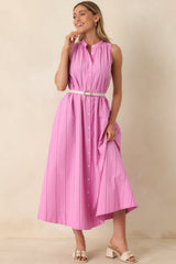 FRNCH Teahupoo Pink Stripe Cotton Maxi Dress