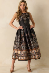 Twilight Opus Black Multi Jacquard Sleeveless Maxi Dress