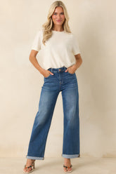 Always Charming Ivory Pointelle Knit Top