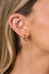 Bound Together Gold Knot Stud Earrings