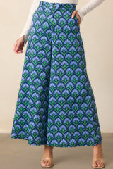 Prosperina Barrett Blue Multi Geometric Print Cotton Pants