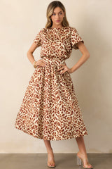 Prosperina Tyler Brown Leopard Print Cotton Top