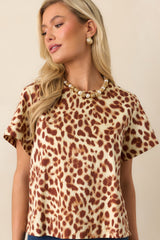 Prosperina Tyler Brown Leopard Print Cotton Top
