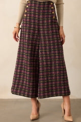 Prosperina Dietrich Pink Multi Plaid Tweed Pants