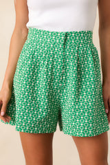 Prosperina Colleen Meadow Green Cotton Classic Shorts