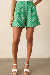 Prosperina Colleen Meadow Green Cotton Classic Shorts