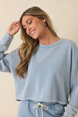 Z Supply Circuit Ocean Air Indigo Knit Sweatshirt