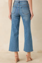 Into The Clouds Medium Wash Cropped Wide Leg Jeans