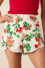 A Little Bit Of This Ivory Tomato Vine Print Shorts