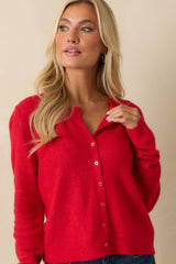 Z Supply Festive Red Medina Cozy Cardigan
