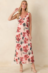 MINKPINK Arabella Red Floral Mesh Midi Dress