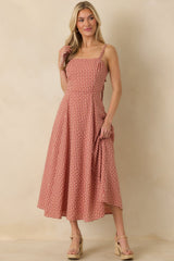 So Much To Say Red Gingham Polka Dot Sleeveless Maxi Dress