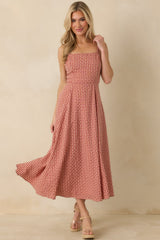 So Much To Say Red Gingham Polka Dot Sleeveless Maxi Dress