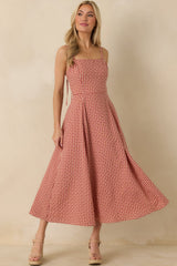 So Much To Say Red Gingham Polka Dot Sleeveless Maxi Dress