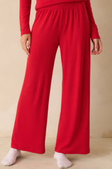 Z Supply Festive Red Luxe Pointelle Pants