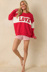 Z Supply Kiss Me Red Oversized Love Sweatshirt