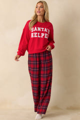 Z Supply Haute Red Hangout Plaid Pajama Pants