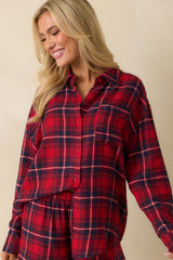 Z Supply Haute Red River Plaid Button Up Flannel Top