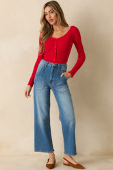 Z Supply Festive Red Knit Jovy Sweater