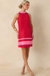 Love You Mean It Red & Pink Bow Back Sleeveless Mini Dress