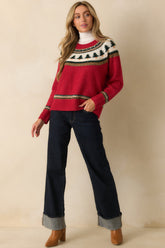 All Spruced Up Red Knit Tree Sweater