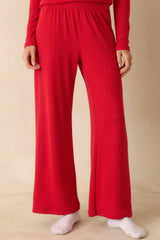 Z Supply Festive Red Luxe Pointelle Pants