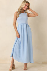 Z Supply Light Blue Charlotte Ribbed Midi Dress