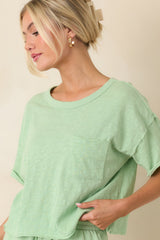 Z Supply Light Green Cotton Everyday Pocket Tee