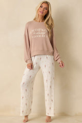 Z Supply Taupe Champagne Long Sleeve Top
