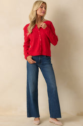 Z Supply Festive Red Medina Cozy Cardigan