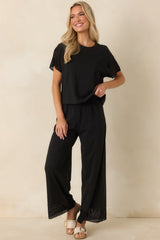 Z Supply Banyan Black Crochet Pants