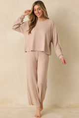 Z Supply Taupe Daydream Silky Rib Long Sleeve Top