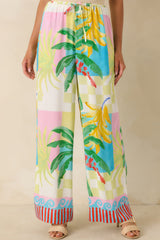 MINKPINK Palmira Multi Vacation Palms Print Drawstring Pants