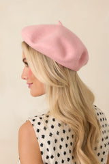 Bonjour Beautiful Rose Pink Wool Beret