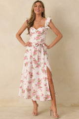 Aimee Rose Pink Floral Bustier Maxi Dress