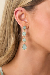 Simply Serene Gold & Sage Green Teardrop Earrings