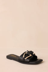 Stepping Stones Black & Gold Sandals