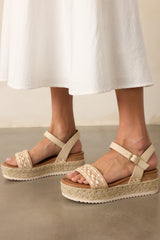 Try To Keep Up Natural Espadrille Platform Sandals