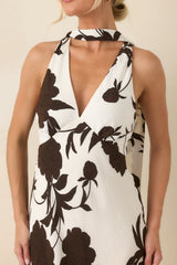 MINKPINK Elodie Chocolate Floral Maxi Dress