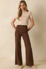 In Just A Minute Beige Ribbed Turtleneck Short Sleeve Sweater