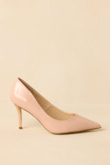 Well Prepared Nude Patent Pointed Toe Heels