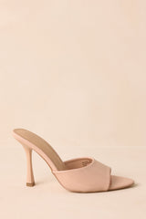 Every Step Counts Beige Faux Leather High Heel Sandals