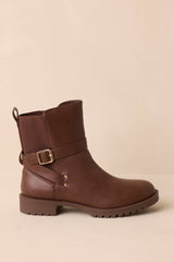 Can't Help Myself Chocolate Brown Faux Leather Ankle Boots