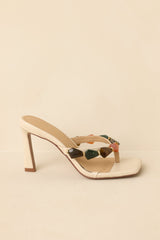 Polished with Personality Ivory Multi Stone Heeled Sandals