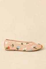 Petal Soft Nude Multi Floral Mesh Ballet Flats
